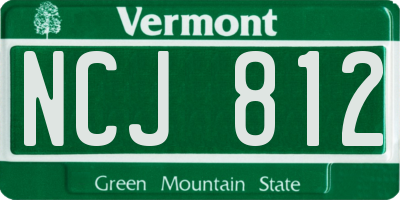 VT license plate NCJ812