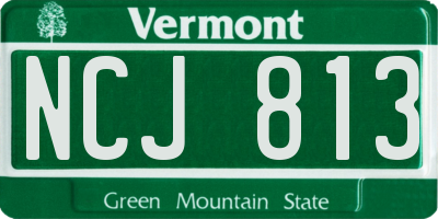 VT license plate NCJ813