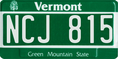 VT license plate NCJ815