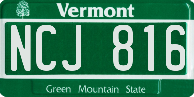 VT license plate NCJ816