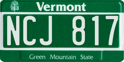 VT license plate NCJ817
