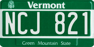 VT license plate NCJ821