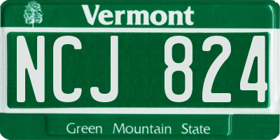 VT license plate NCJ824