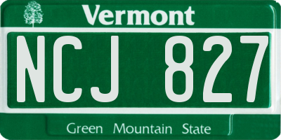 VT license plate NCJ827