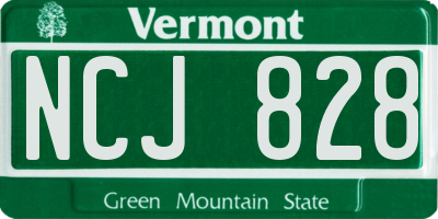 VT license plate NCJ828