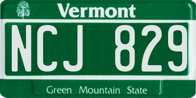 VT license plate NCJ829