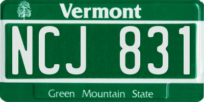 VT license plate NCJ831