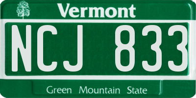 VT license plate NCJ833