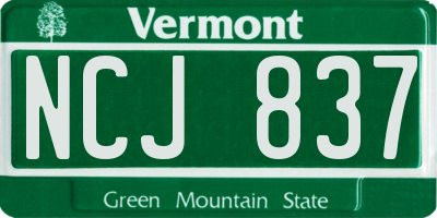 VT license plate NCJ837