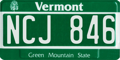 VT license plate NCJ846