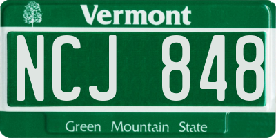 VT license plate NCJ848