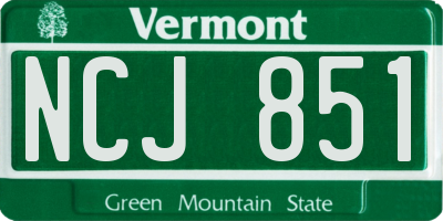 VT license plate NCJ851
