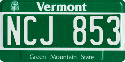 VT license plate NCJ853