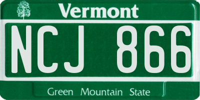 VT license plate NCJ866
