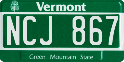 VT license plate NCJ867