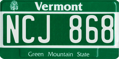 VT license plate NCJ868