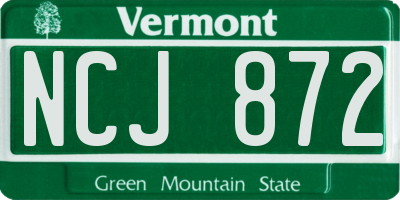 VT license plate NCJ872