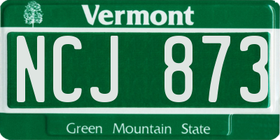 VT license plate NCJ873