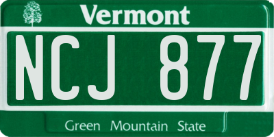VT license plate NCJ877