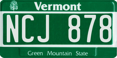 VT license plate NCJ878