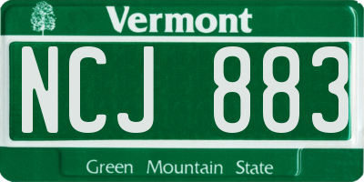 VT license plate NCJ883