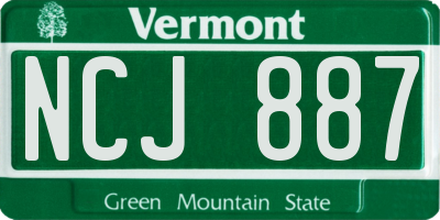VT license plate NCJ887