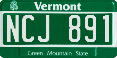 VT license plate NCJ891