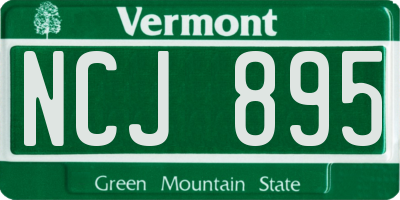 VT license plate NCJ895