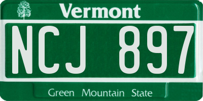 VT license plate NCJ897
