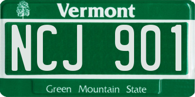 VT license plate NCJ901