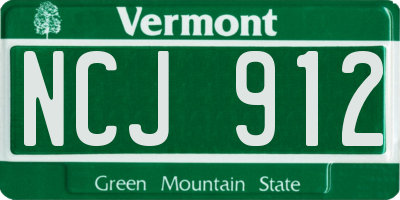 VT license plate NCJ912