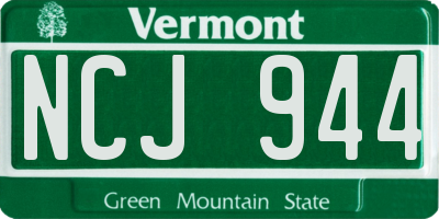 VT license plate NCJ944