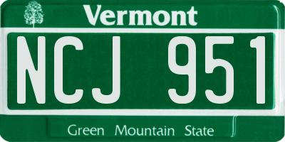 VT license plate NCJ951