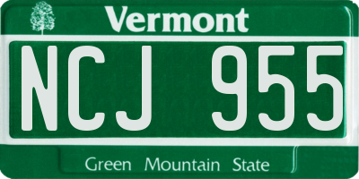 VT license plate NCJ955