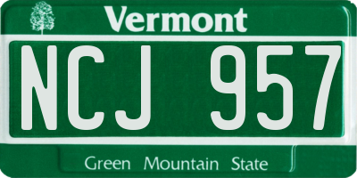 VT license plate NCJ957