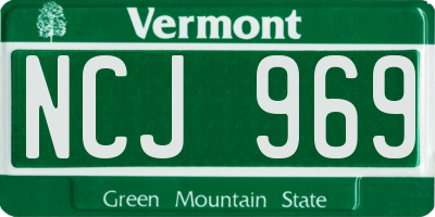 VT license plate NCJ969