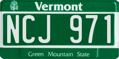 VT license plate NCJ971