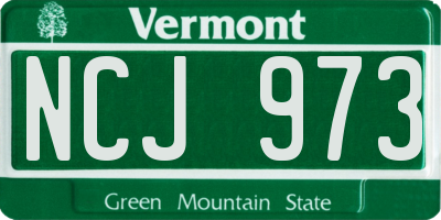 VT license plate NCJ973