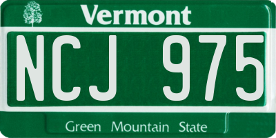 VT license plate NCJ975