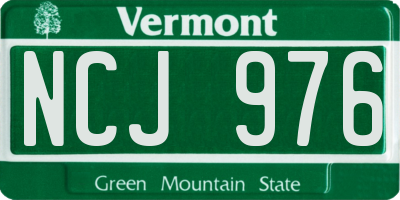 VT license plate NCJ976