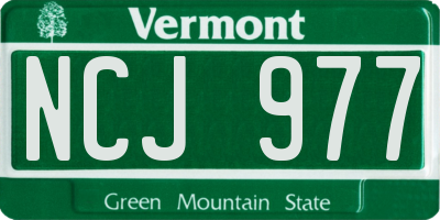 VT license plate NCJ977