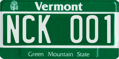 VT license plate NCK001
