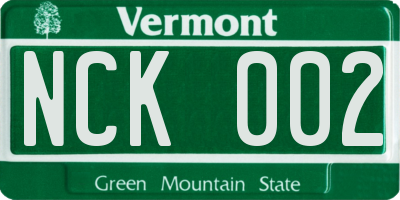 VT license plate NCK002