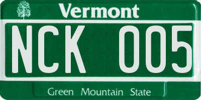VT license plate NCK005