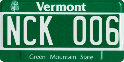 VT license plate NCK006