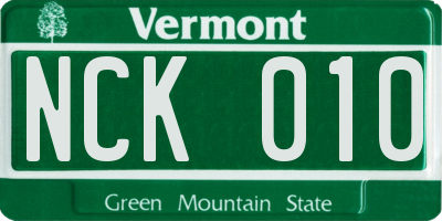 VT license plate NCK010