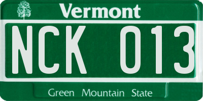 VT license plate NCK013