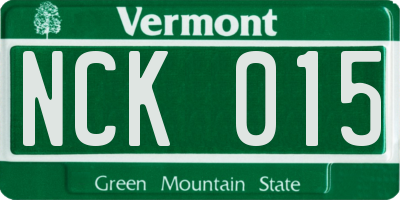 VT license plate NCK015