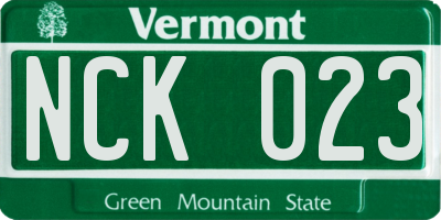 VT license plate NCK023