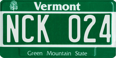 VT license plate NCK024